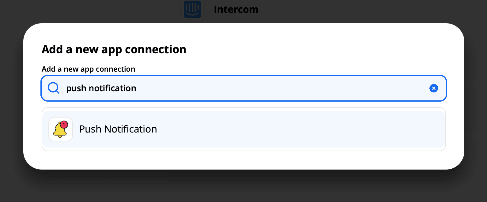 Search for Push Notification when adding a connection
